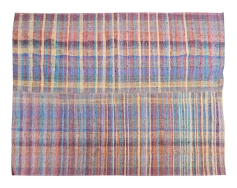 Stripe Kilim Rug, 205x260cm , Cotton&Wool Turkish Kilim Rug, Minimalist Kilim Rug, Striped Turkish Rug, Striped Kilim Rug 6'9 x 8'6 feet