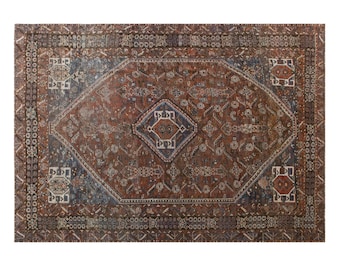 Antique Oriental Rug 210x290 cm (6'11" x 9'6"), Vintage Turkish Oushak, Handmade Wool, 60+ Years Old Statement Rug