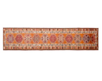 Antique Kurdish Herki Runner 88x380 cm / 2.9x12.5 ft | One-of-a-Kind 60+ Year Old Rug