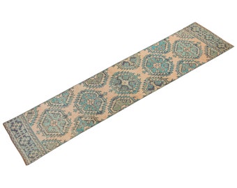 2.6 x 10.10 feet Runner Rug, Turkish Rug, Antique Rug, Oushak Rug, Vintage Rug, Oriental Rug, Handmade Rug, Hallway Rug, Kitchen Rug