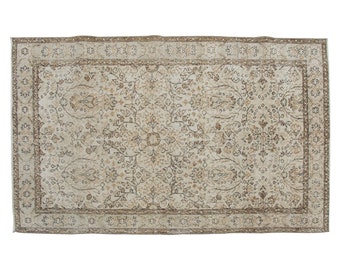 Oushak Rug", Area Rug, Turkish Rug, Vintage Rug, 3.10 x 6.8 feet, Antique Rug, Oriental Rug, Handmade Rug, Decorative Rug, Muted Rug,Old Rug