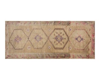 5'3 x 13 ft Vintage Rug Runner,Floor Oushak Rug,Hallway Turkish Rug Runner,Oushak Rugs,long runner, narrow long runner,Oushak Long Runner
