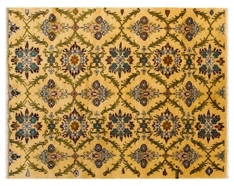 Vintage Turkish Oushak Rug 122x184 cm | Handmade Wool Area Rug 4x6 ft | Antique Boho Oriental Decorative Rug, Washed & Ready