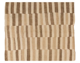 Striped Design Turkish Kilim Rug,Stripe Kilim Rug 189x215cm,Minimalist Modern Kilim Rug,Striped Turkish Rug,Striped Kilim Rug 6'2 x 7'1 ft