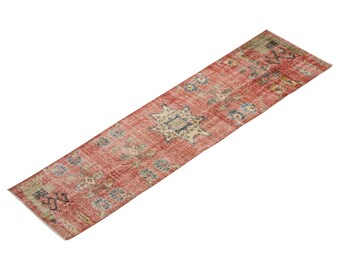 Runner Rug", Antique Rug, 2.2 x 9.5 feet, Oushak Rug, Vintage Rug, Turkish Rug, Hallway Rug, Floor Rug, Kitchen Rug, Wool Rug, Old Rug