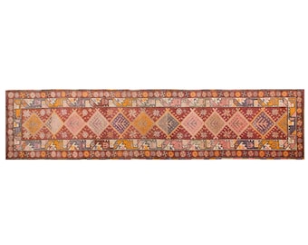 Vintage Anatolian Runner Rug 89x345 cm / 2'11"×11'4" Wool Hallway Rug, 60+ Yrs Old,  one-of-a-kind Kurdish Herki handmade wool runner rug