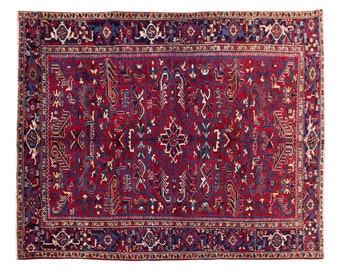 8x11 rug, 8.2 x 10.10 rug, Heriz Rug, Turkish Rug, Vintage Rug, Area Rug, 8.2 x 10.10 feet, Oushak Rug, Antique Rug, Large Rug, Old Rug