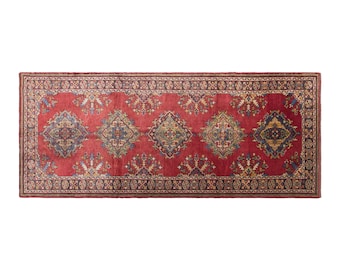 Antique Turkish Konya Rug, 4.8x12.8 ft, 147x390 cm, Handwoven Wool Rug