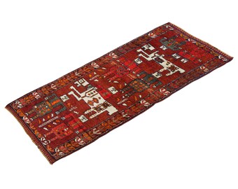 Runner Rug", Turkish Rug, Antique Rug, 4 x 9.10 feet, Oushak Rug, Vintage Rug, Oriental Rug, Handmade Rug, Hallway Rug", Kitchen Rug