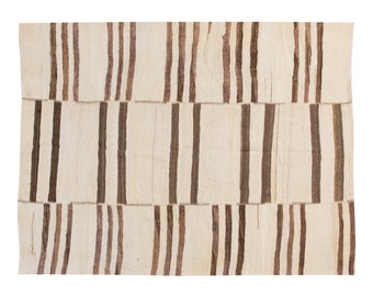 6'2x7'9 feet,Stripe Kilim Rug,187x235cm,Striped Design Turkish Kilim Rug Minimalist Modern Kilim Rug, Pale colors Striped Kilim Rug