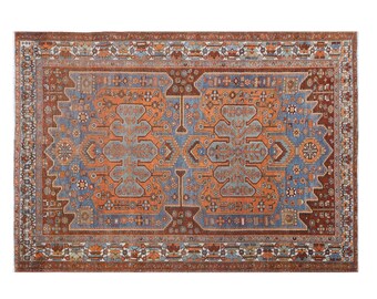 Large Turkish Rug, Vintage Rug, Area Rug, 215x310 cm (7.0x10.2 ft), Oushak Rug, Antique Handmade Rug, Oriental Old Rug, 60+ Yr Old Rug