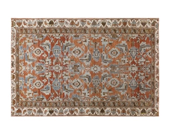 Handwoven Turkish Oushak Rug – Bohemian Wool Area Rug, Vintage 60+ yrs (118x185 cm)