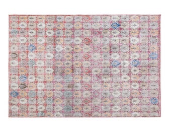 Handmade Vintage Turkish Oushak Rug 205x290 cm (6.7 x 9.5 ft) | Wool Area Rug | 60+ Years Old