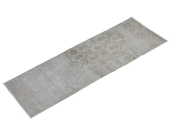 Runner Rug", Turkish Rug, Antique Rug, 2.6 x 9.9 feet, Oushak Rug, Vintage Rug, Oriental Rug, Handmade Rug, Hallway Rug", Kitchen Rug