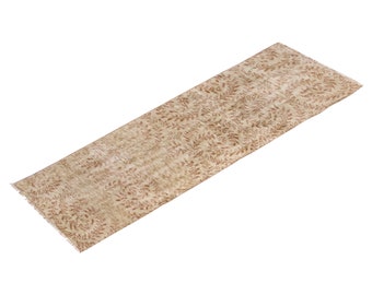 Hallway Runner Rug 2'7" x 6'1" Vintage Oushak Runner Rug, Size: 80 x 185 cm,Pale Muted colors rug,Distressed Rug,Area Rug,Kitchen Rug
