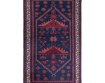 Vintage Turkish Konya Prayer Rug, 2.6x4.1 ft, 80x125 cm, Handwoven Wool Rug