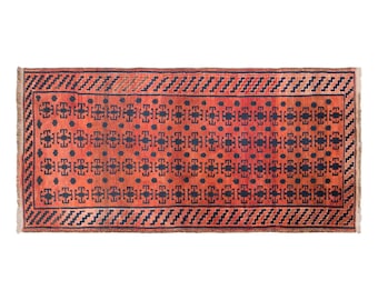 Antique Kyrgyz Rug, 4.1x9.4 ft, 125x285 cm, Handwoven Wool Runner Rug