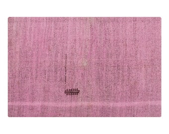 Pink Goat Hair Kilim Rug, 173x273cm , Turkish Kilim Rug, Minimalist Kilim Rug, Solid Turkish Rug, Minimal Kilim Rug 5'8 x 8'11 feet