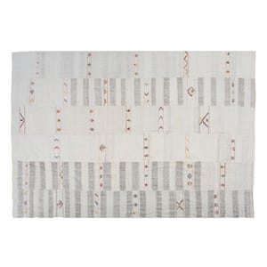 Striped Kilim Rug, 174 x 280 cm – Handwoven Turkish Kilim with Minimalist Striped Design, 5'8" x 9'2" Flatweave Rug, Boho Vintage Decor