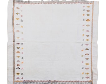 Handwoven Turkish Kilim Rug 168x175 cm (5'6" x 5'9") – Vintage Striped Flatweave Wool Rug Perfect Boho, Modern, or Rustic Decor Accent