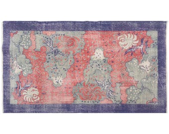 Turkish Rug, Vintage Rug, Area Rug, 3.9 x 6.7 feet, Oushak Rug, Antique Rug, Oriental Rug, Handmade Rug, Decorative Rug,Boho Rug,Old Rug