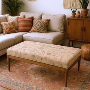 Ottomans,Decorative Bench,Ottoman Bench, Living Room Furniture,Dining Room Furniture,Footstool,Stool,Bench,Furniture,Kilim Covered Bench.