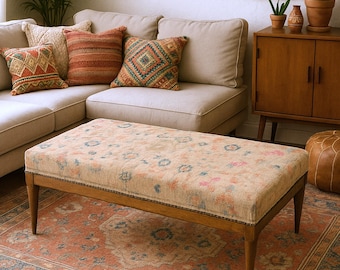 Ottomans,Decorative Bench,Ottoman Bench, Living Room Furniture,Dining Room Furniture,Footstool,Stool,Bench,Furniture,Kilim Covered Bench.