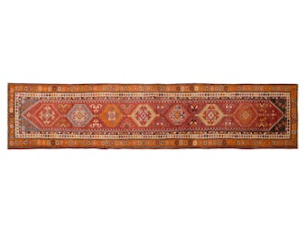 Large One-of-a-Kind Vintage Kurdish Herki Runner  83x365 cm (2.7x12 ft) | 60+ Years Old