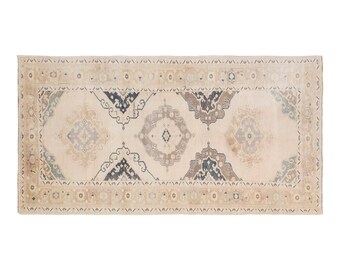 Area Rug, Turkish Rug, Vintage Rug, 5'2 x 11 feet, Oushak Rug, 157 x 335 cm Rug, Oriental Rug, Handmade Rug, Decorative Rug