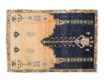 Vintage Rug, Area Rug, Turkish Rug, 2.9 x 4.1 feet, Oushak Rug, Antique Rug, Oriental Rug, Handmade Rug, Decorative Rug, Muted Rug,Old Rug