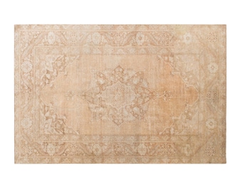 60+ Yrs Old Antique Turkish Rug - Vintage Oushak Area Rug - 140x215 cm / 4.6x7.1 ft