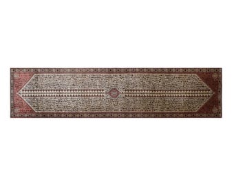 Antique Turkish Runner Rug 87 x 390 cm | 2'10" x 12'9" ft Vintage Handwoven Wool Rug, Muted Oushak Design, 60+ Years