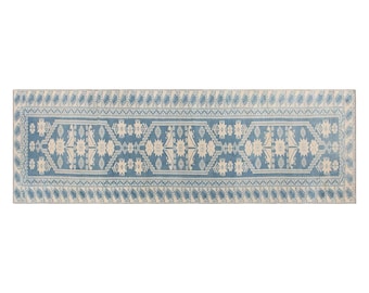 Vintage Runner Rug – 60+ Years Old – Handwoven Wool Rug – 80 x 305 cm / 2.6 x 10.0 ft – Antique Tribal Hallway Runner – One of a Kind Carpet