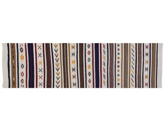 Kilim Rug", Kilim, Striped Kilim Rug,Minimal Kilim Rug, Oushak Rug, Area Rug, Floor Rug, Minimalist Rug, 2'8 x 10'4 feet