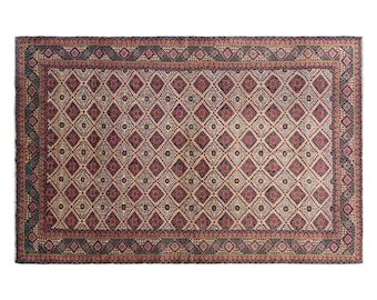 Vintage Wool Rug 7'5" x 10'9" | 227 x 328 cm, Handwoven Turkish Bohemian Runner, Natural Dyes, Traditional Caucasian Design, 1960s