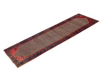 3'10 X 12'8 ft Vintage Rug Runner,Floor Oushak Rug,Hallway Turkish Rug Runner,Oushak Rugs,long runner,narrow long runner,Oushak Long Runner