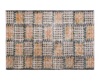 Modern Turkish Area Rug, 3.9x6.2 ft, 118x188 cm, Handmade Geometric Wool Rug