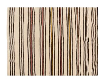 5x6 Minimalist Modern Kilim Rug,Striped Turkish Rug,Striped Kilim Rug, 4'9 x 6'2 ft,Stripe Kilim Rug,145x187cm,Striped Design Turkish Kilim