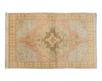 Turkish Rug", Vintage Rug, Area Rug, 4.2 x 6.3 feet, Oushak Rug, Antique Rug, Oriental Rug, Handmade Rug, Decorative Rug, Muted Rug, Old Rug