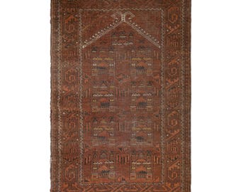 Vintage Turkish Prayer Rug, 2.3x3.3 ft, 70x100 cm, Handmade Anatolian Wool Rug