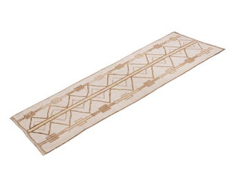 Antique Oushak Runner Rug 2'11"x10'9" | 88x328 cm Vintage Turkish Hallway Rug, Handwoven Wool Runner, Muted Colors, Anatolian Carpet