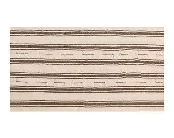 4'8x9'2 feet,Stripe Kilim Rug,142 x 280 cm, Neutral Rug, Striped Design Turkish Kilim Rug Minimalist Modern Kilim Rug, Striped Kilim Rug