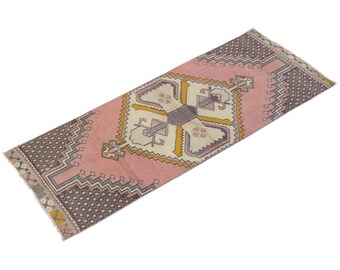 Runner Rug", Turkish Rug, Antique Rug, 2.4 x 6.3 feet, Oushak Rug, Vintage Rug, Oriental Rug, Handmade Rug, Hallway Rug", Kitchen Rug