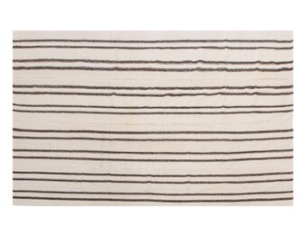 Authentic Turkish Kilim Rug 212x330 cm (6.9x10.8 ft) | Handmade Minimalist Vintage | 60+ Years Old