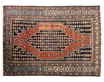 Turkish Rug, Vintage Rug, 4.5 x 6.4 feet, Oushak Rug, Antique Rug, Oriental Rug, Handmade Rug, Decorative Rug, Muted Rug, Old Rug,Area Rug