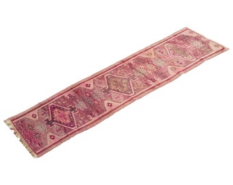 Turkish Rug, Antique" Rug, Muted Rug, 2.8 x 11.11 feet, Oushak Rug, Vintage Rug, Oriental Rug, Runner Rug, Hallway Rug,Kitchen Rug,Floor Rug