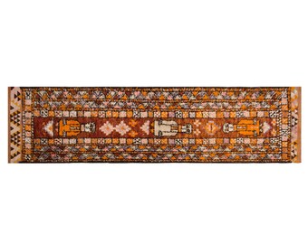 60+ Year-Old Turkish Runner – Handwoven Wool on Wool, Vintage Muted Colors, Hallway Rug, 86x345 cm / 2.8x11.3 ft