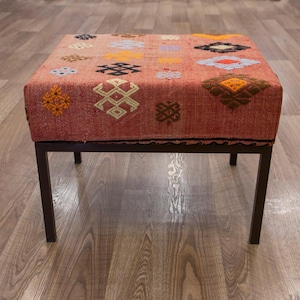 Living Room Furniture,Dining Room Furniture,Ottomans,Decorative Bench,Ottoman Bench, Footstool,Stool,Bench,Furniture,Kilim Covered Bench