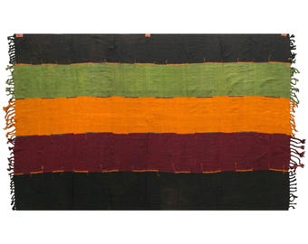 Vintage Turkish Kilim Rug, 6.2 x 10 ft, 190 x 315 cm, Handwoven Wool Kilim Rug