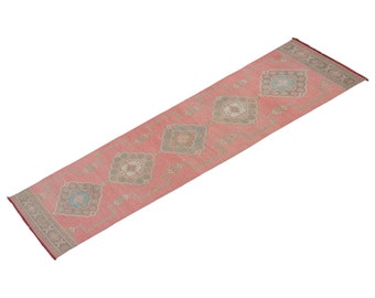Runner Rug", Antique Rug, 2.7 x 11.3 feet, Oushak Rug, Vintage Rug, Turkish Rug, Hallway Rug, Floor Rug, Kitchen Rug, Wool Rug, Old Rug